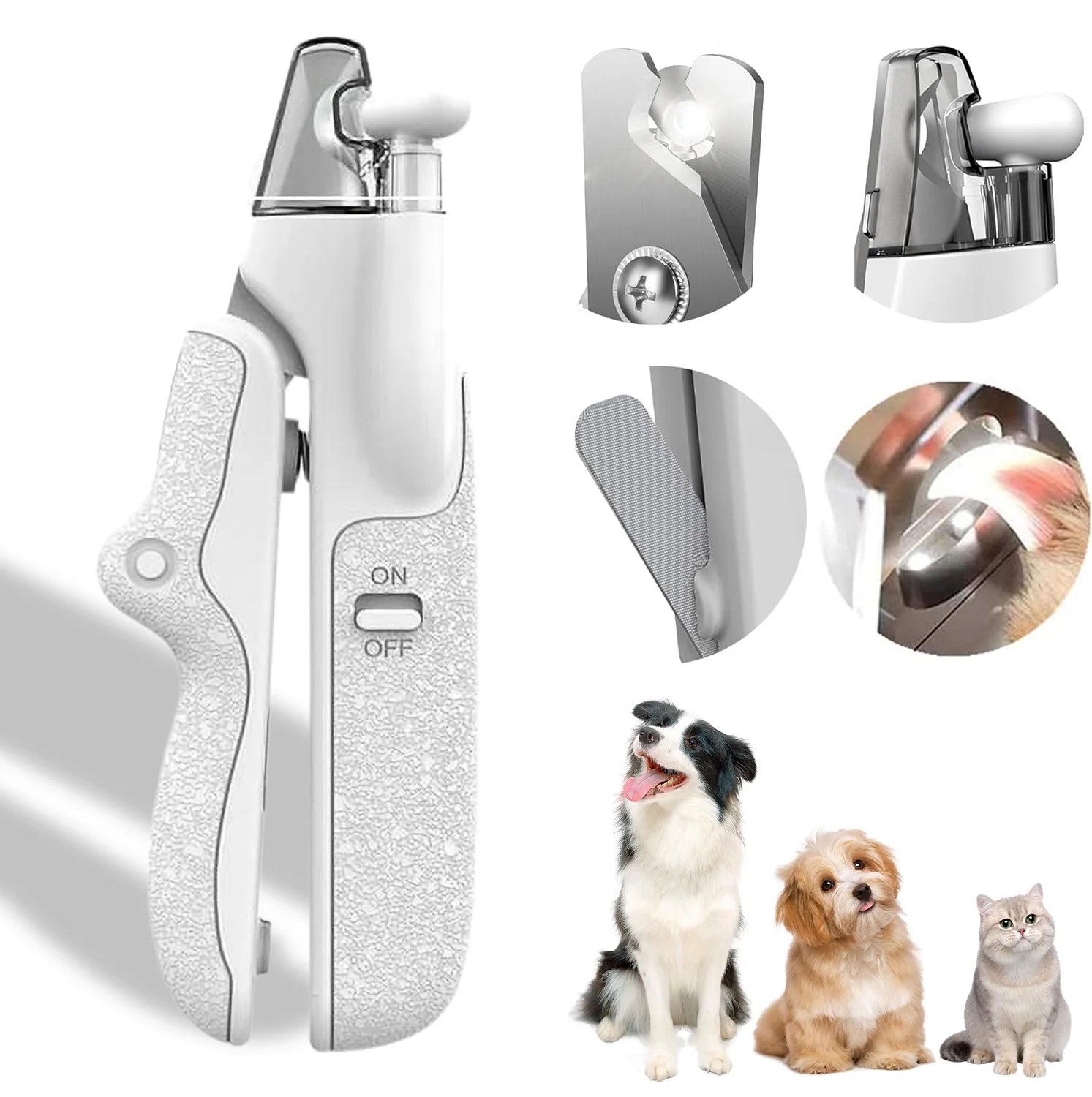 Dog Nail Clipper, Cat Nail Clippers Dog Claw Trimmer with LED Light, Sharp and Durable Blade Dog Nail Trimmers, Claw Trimming Tool for Dog Cat